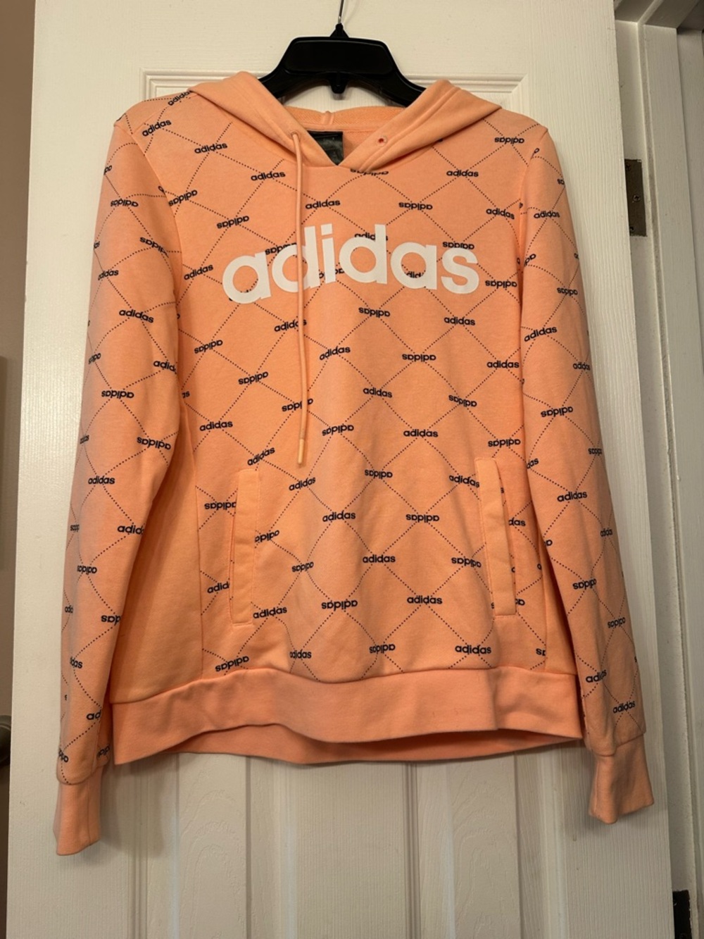 adidas Peach All-Over Logo Pullover Hoodie